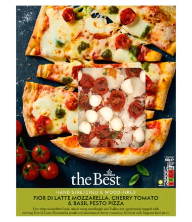 Morrisons the Best Fior Di Latte Mozzarella, Cherry Tomato & Basil Pesto Pizza