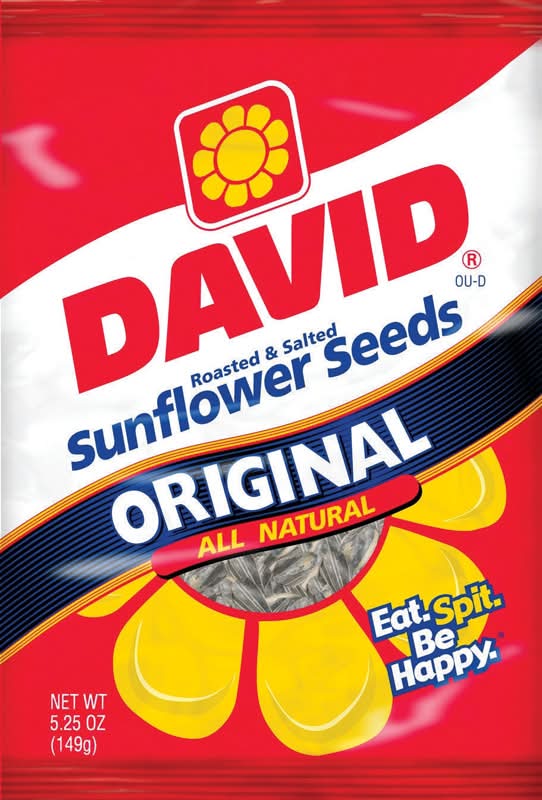 David Original Roasted Salted Sunflower Seeds 5.25 Oz Pegged