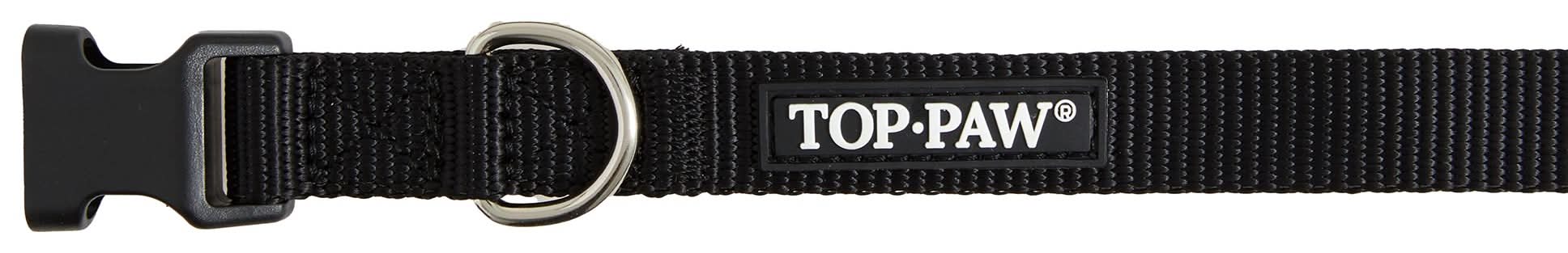 Top Paw® Signature Adjustable Dog Collar (Color: Black, Size: X Small)