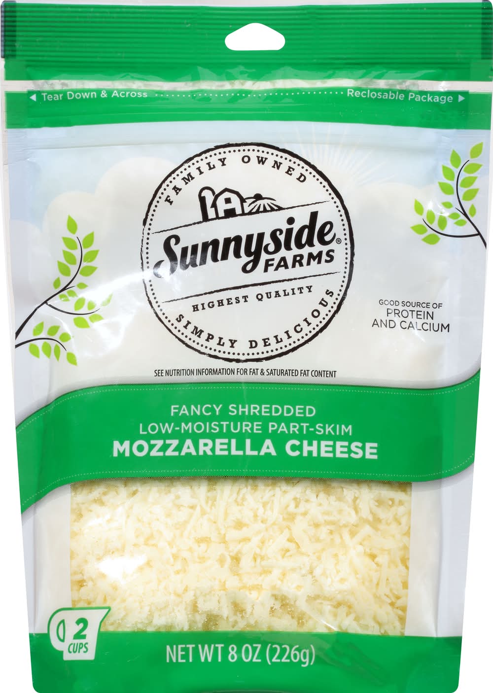 Sunnyside Farms Fancy Shredded Part-Skim Mozzarella Cheese (8 oz)