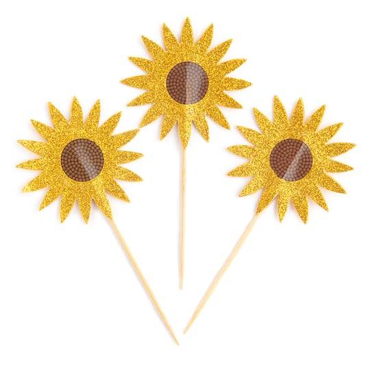 Glittery Sunflower Treat Toppers By Celebrate It