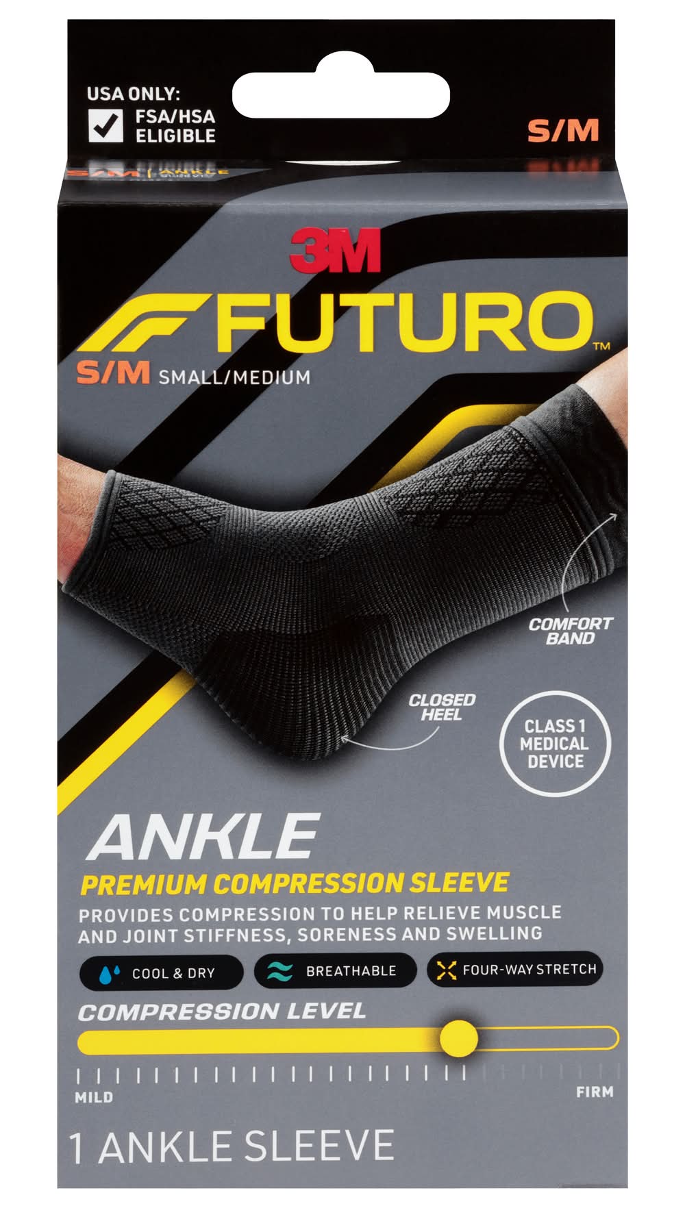 Futuro 3M Premium Compression Ankle Sleeve, S/M