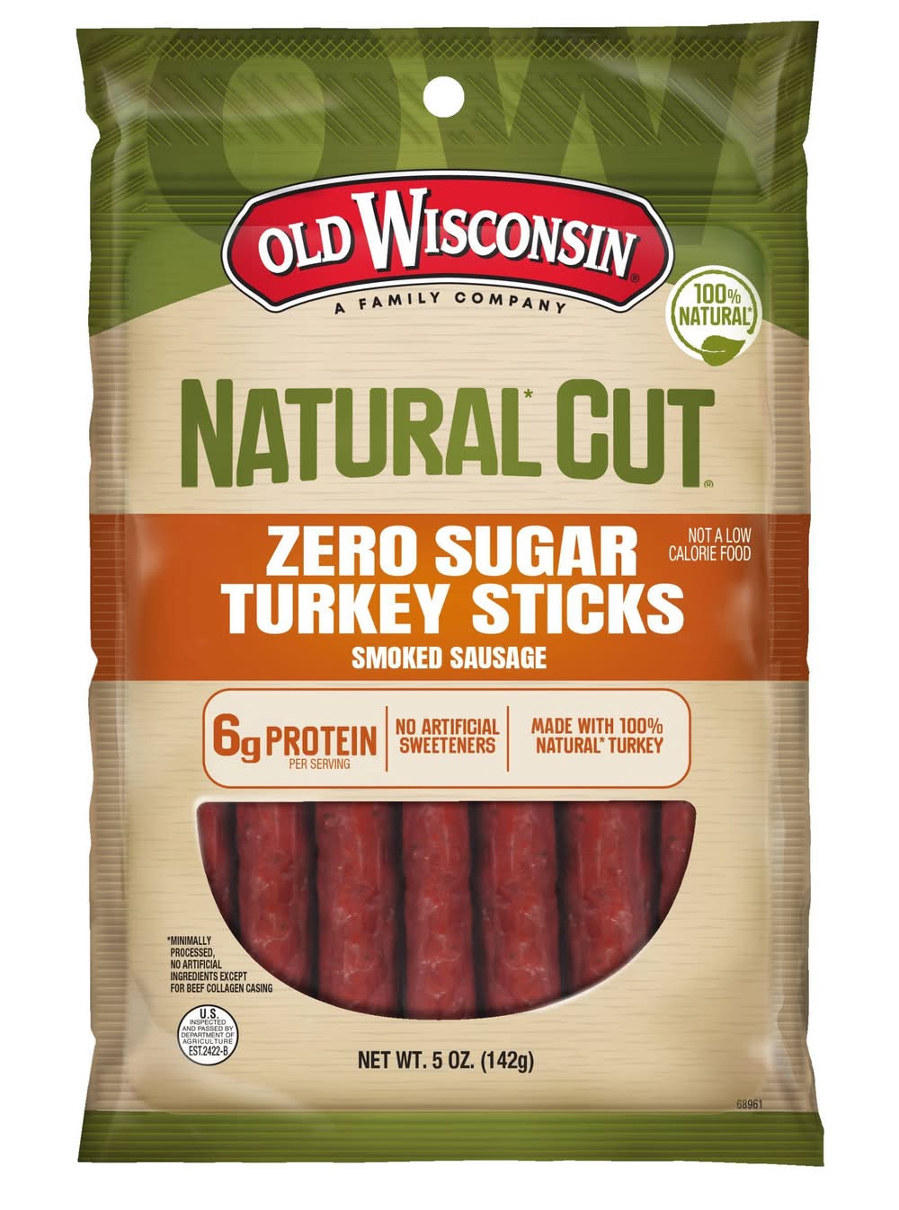 Old Wisconsin Natural Cut Turkey Sticks (5 oz)