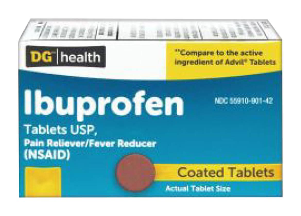 Dg Health Ibuprofen Coated Tablets 24 Ct