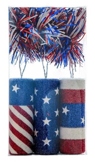 Celebrate It Tabletop Firecracker Set, Red-White-Blue (3 ct)