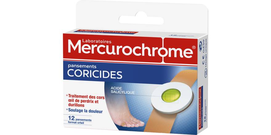 Mercurochrome - Pansements coricides (12 pièces)