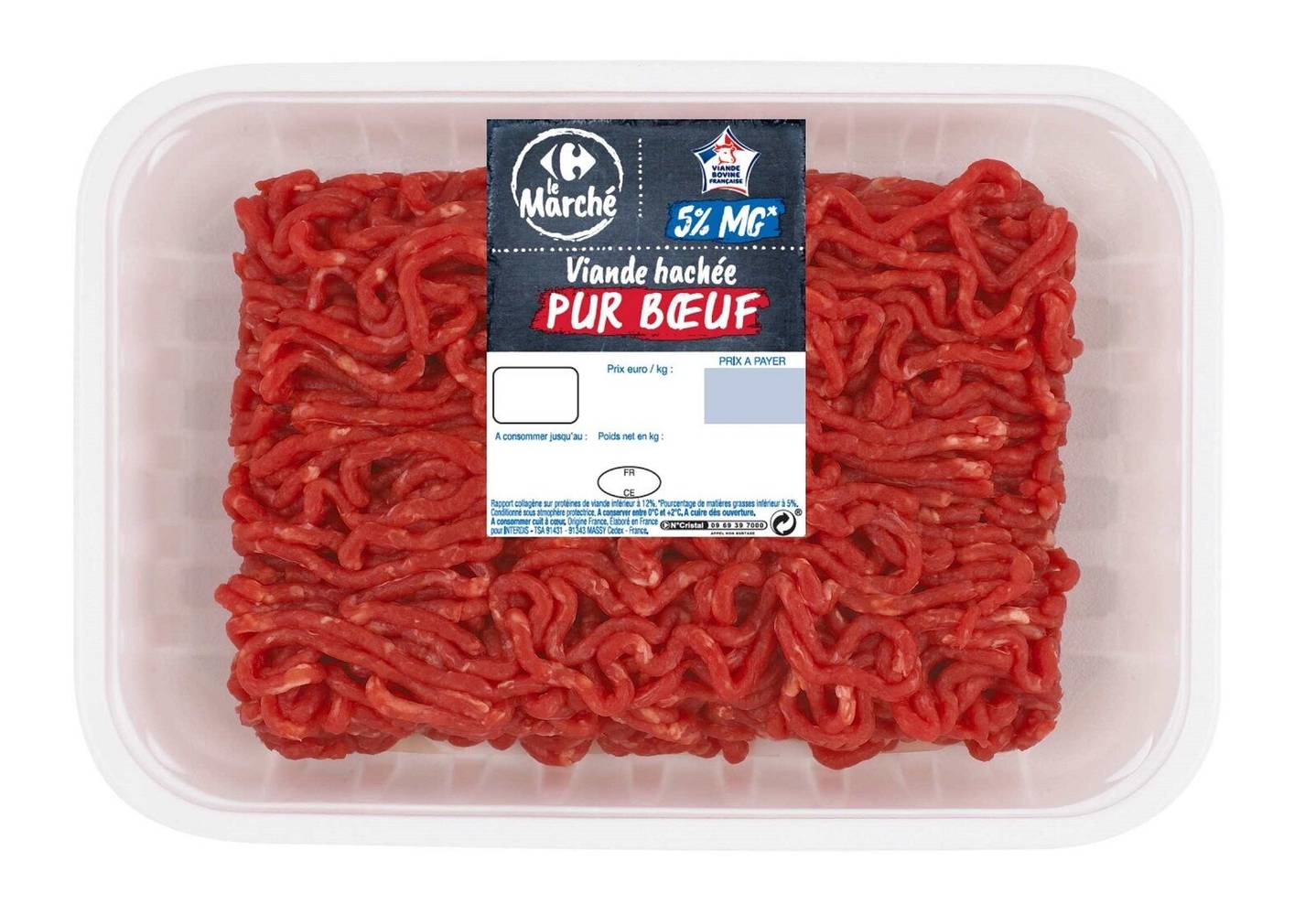 Carrefour Le Marché - Viande hachée pur bœuf 5% m.g