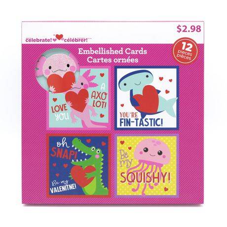 Way to Celebrate 3.5" Valentine Greeting Cards Animals