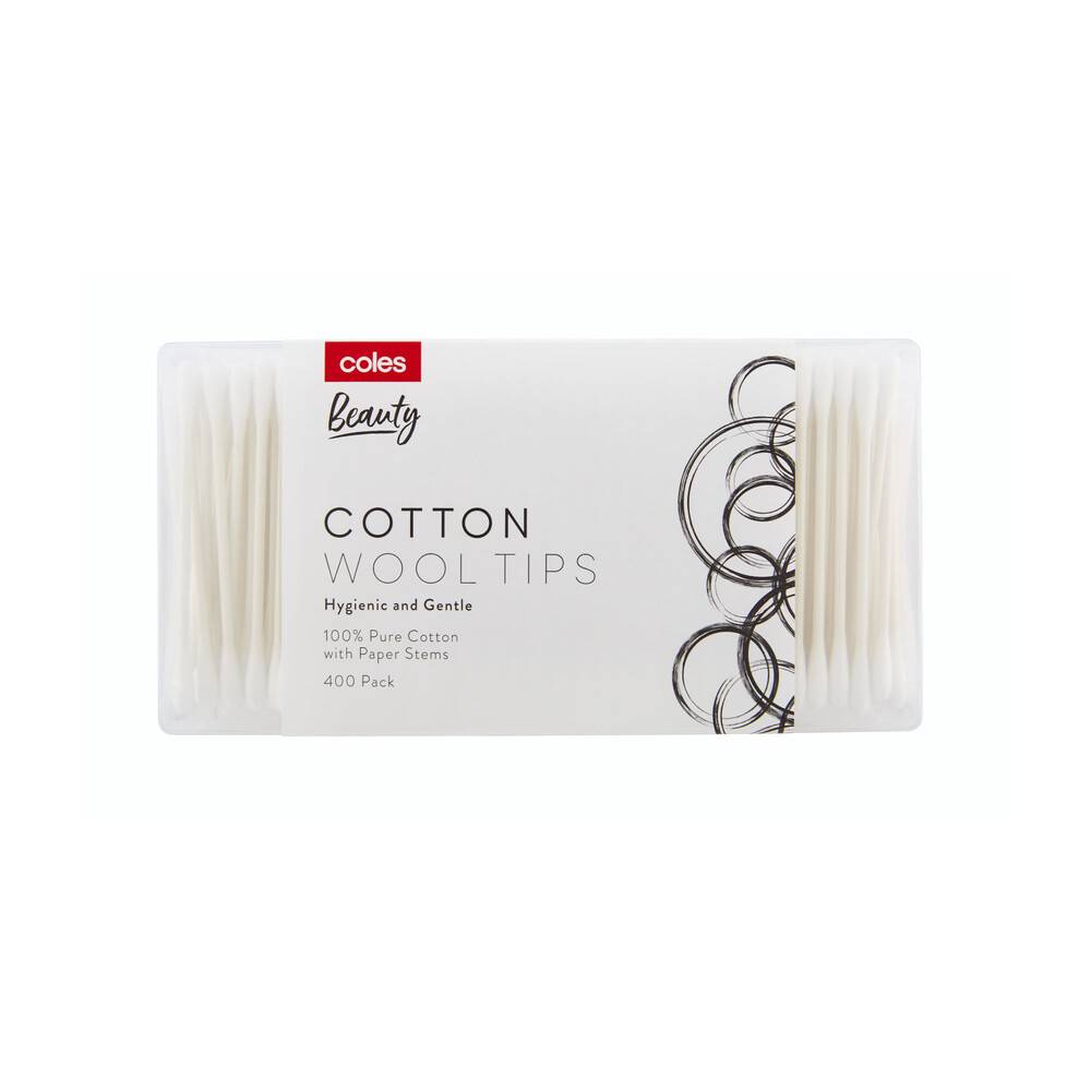 Coles Cotton Wool Tips Paper Stem (400 pack)