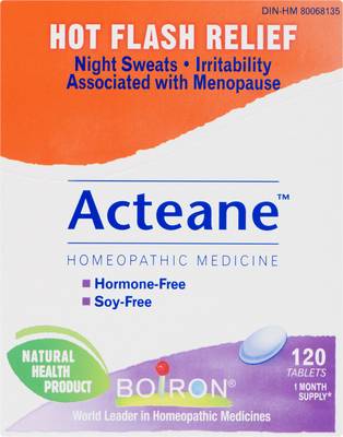 Boiron Acteane Hot Flash Relief Homeopathic Medicine Tablets (120 ct)
