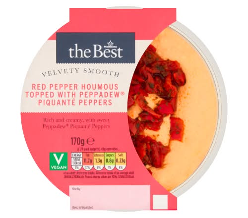 Morrisons Red Pepper, The Best Velvety Smooth Houmous (170g)