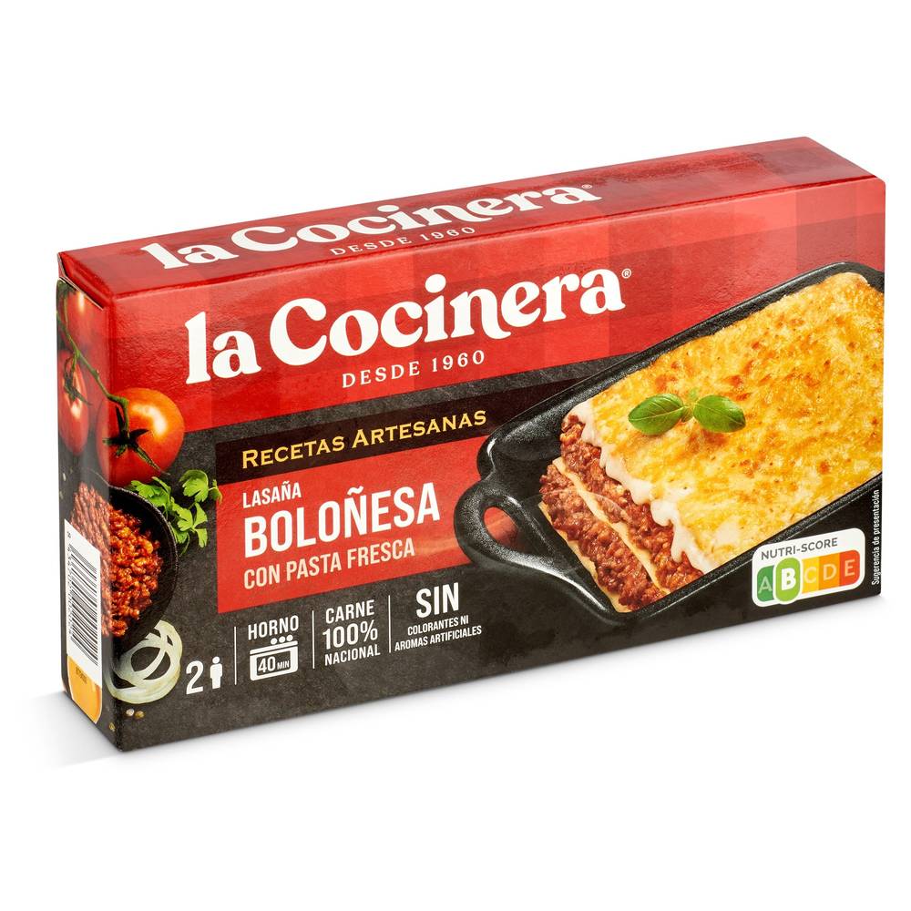 Lasaña Boloñesa La Cocinera Caja 500 G