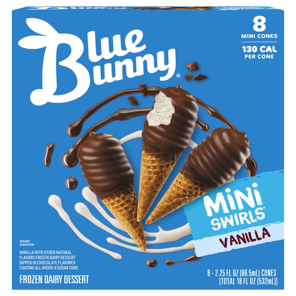 Blue Bunny Mini Swirls Vanilla Frozen Dairy Dessert (18 fl oz)