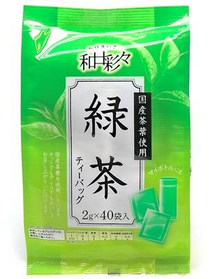トップバリュ　和日彩々　国産茶葉使用　緑茶　ティーバッグ　２ｇ×４０袋入