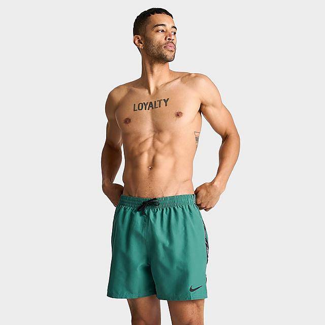 Nike Men's Swim Tape Logo 5 Volley Shorts, Medium, Bicoastal