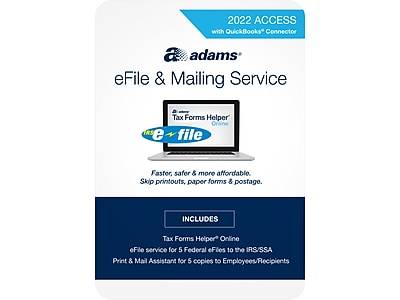 Adams Efile & Mailing Service 2022 For 5 Users, Windows and Mac, Online Access (stax2022d)