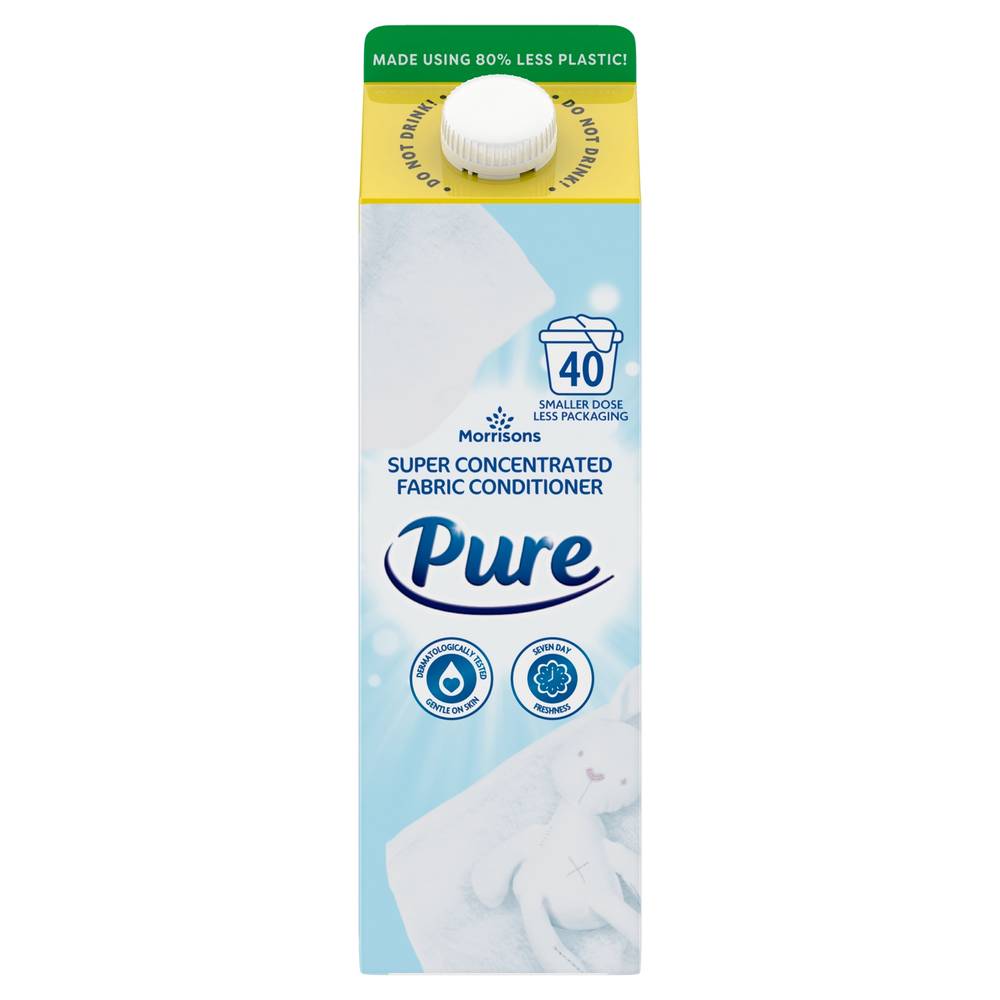 MORRISONS PURE FABRIC CONDITIONER 40 WASHES 1000ML