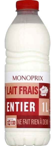 Monoprix - Lait frais entier (1L)