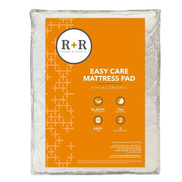 R+R Room + Retreat Easy Care Mattress Pad, Twin