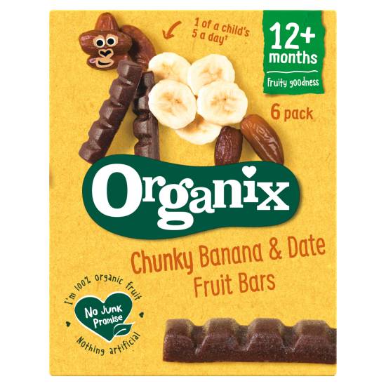 Organix Chunky Banana & Date Fruit Bars 12+ Months (6 ct)