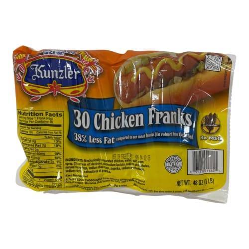 Kunzler Turkey Franks, 30 count, 48 oz