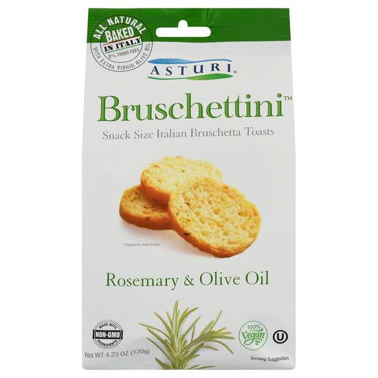 Asturi Bruschettini Snack Size Italian Rosemary & Olive Oil Bruschetta Toasts
