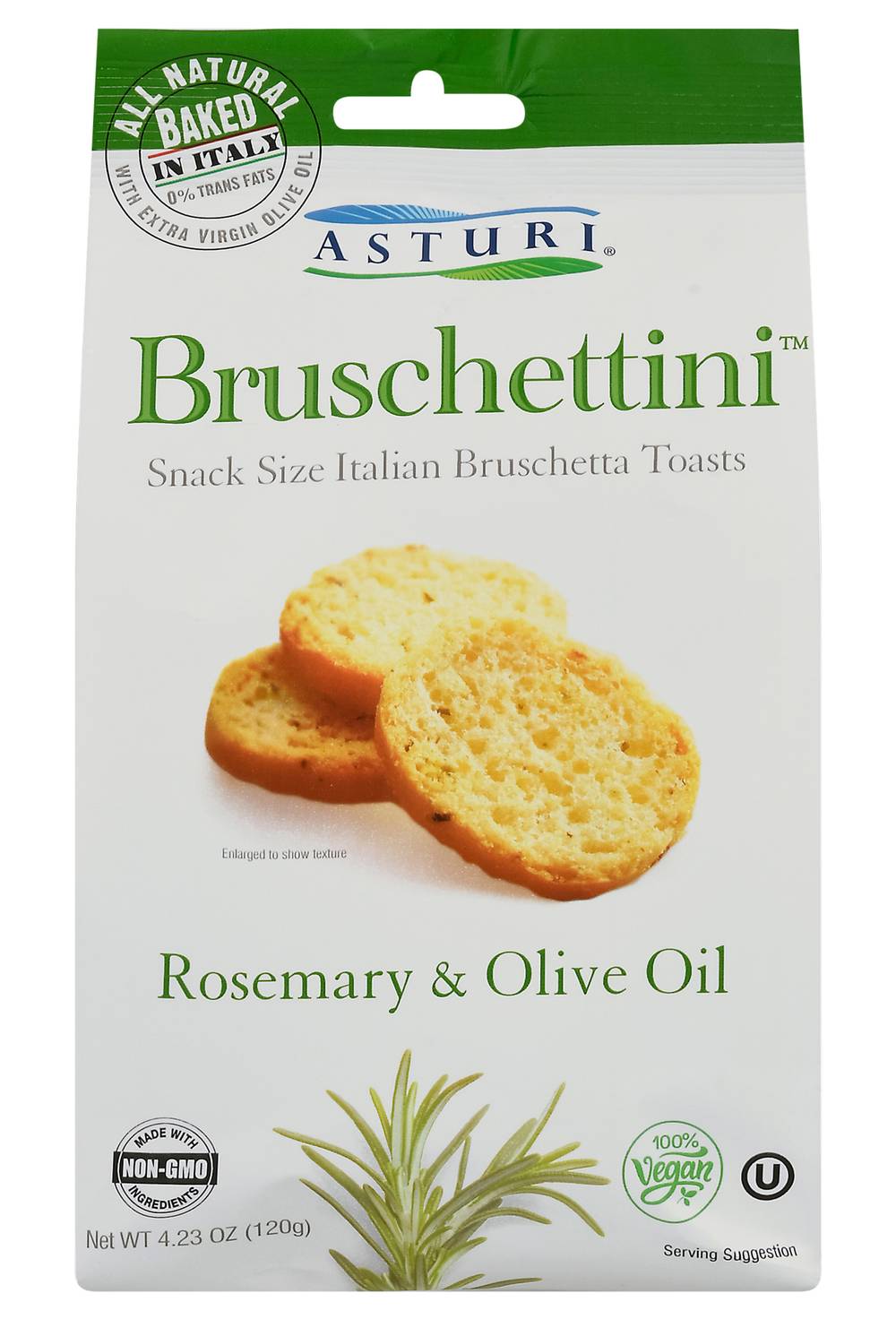 Asturi Bruschettini Snack Size Italian Rosemary & Olive Oil Bruschetta Toasts (4.23 oz)
