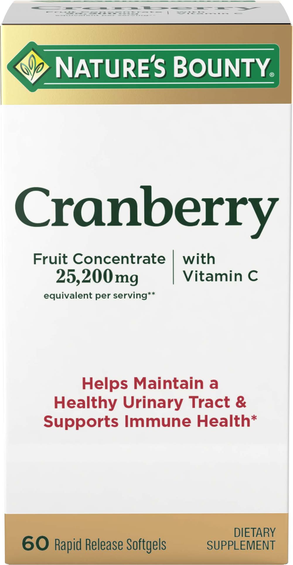 Nature's Bounty Cranberry With Vitamin C Rapid Release Softgels (72.2 g)