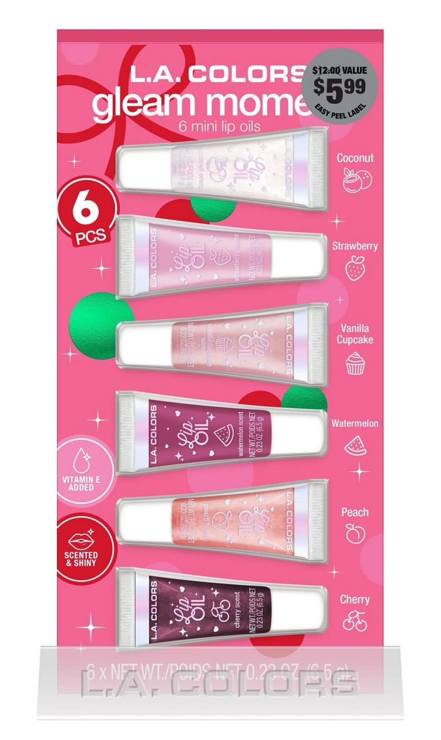 L.A. Colors Gleam Moment Gloss Gift Set (0.23 oz, 6 ct)