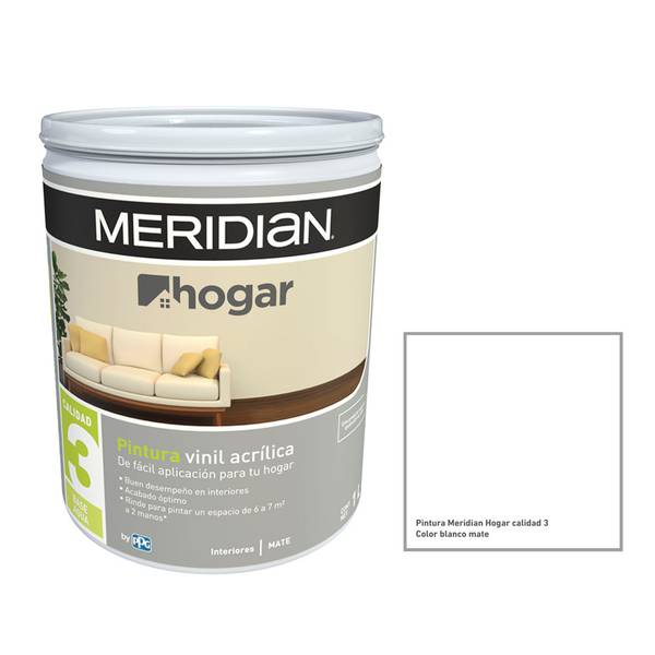 Meridian pintura vinil acrilica color blanco (cubeta 1 l)
