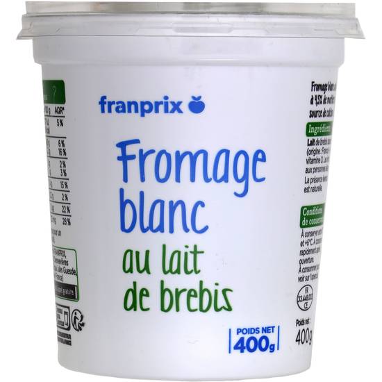 Fromage blanc de brebis nature franprix 400g