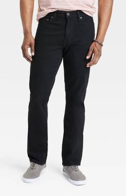Goodfellow & Co. Mid Rise Denim Straight Fit Jeans, 34x34, Jet Black