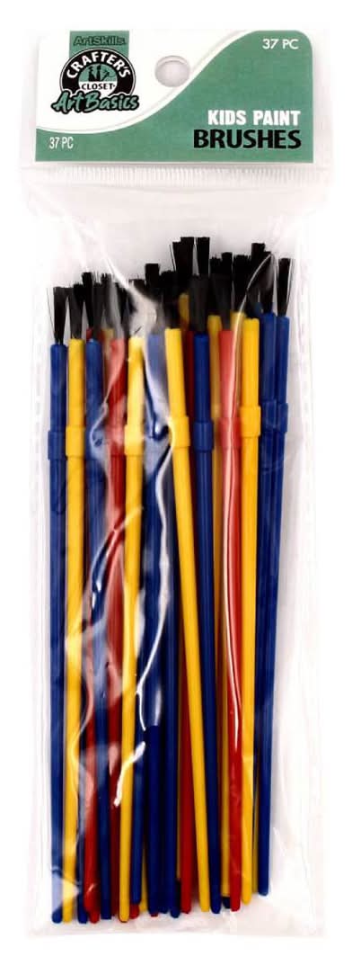 Crafter'S Closet Artbasics Kids Paint Brushes 37 Ct