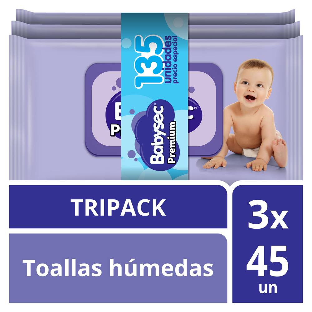 Babysec pack toalla húmeda premium (3 un)