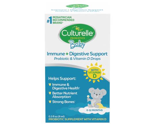 Culturelle Baby Immune + Digestive Support Probiotic & Vitamin D Drops 0-12 Months