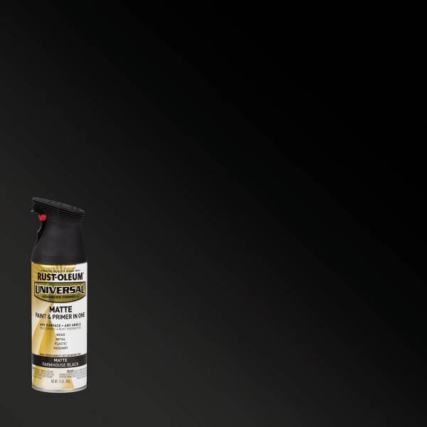 Rust-Oleum Universal Matte Paint & Primer in One Spray Paint - 330505, 11 ounce, Farmhouse Black