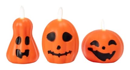 Halloween LED Pumpkin Candles 3-Pack Pumpkins