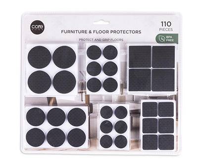 Black 110-Pc. Felt Furniture & Floor Protectors