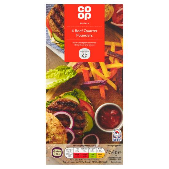 Co-op British Beef Quarter Pounder (454g)