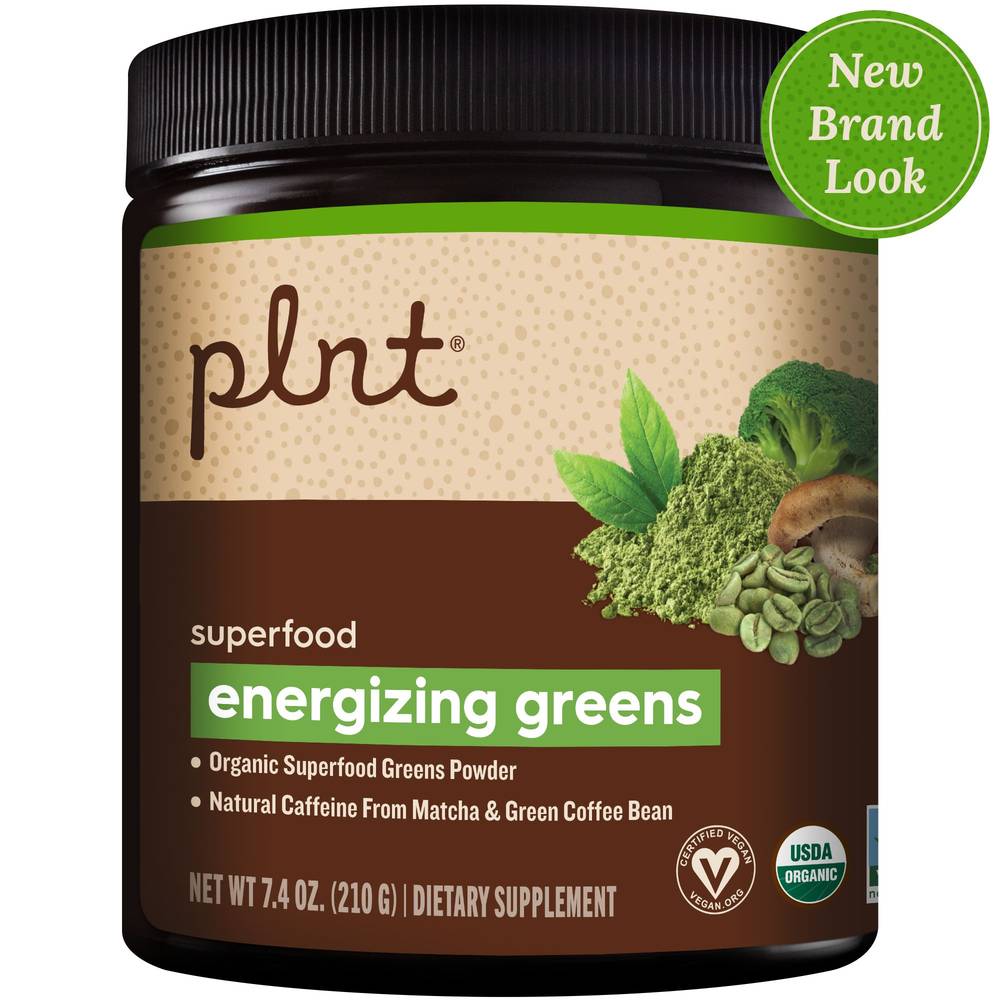 plnt Organic Energizing Superfood Greens Powder (7.4 oz)