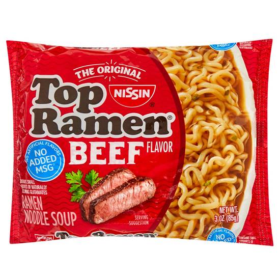 Nissin Top Ramen Beef Flavor Ramen Noodle soup 3oz