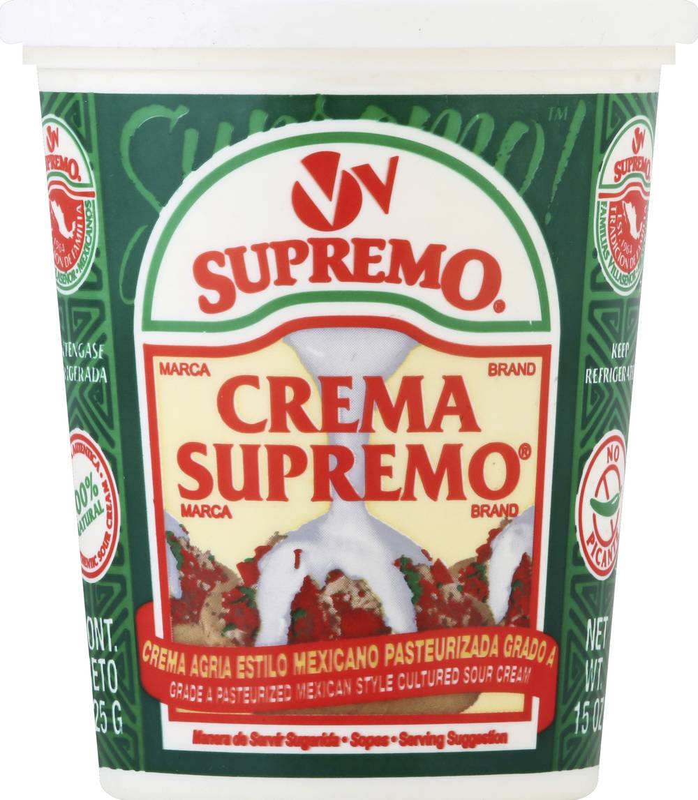 Supremo Mexican Style Sour Cream (15 oz)