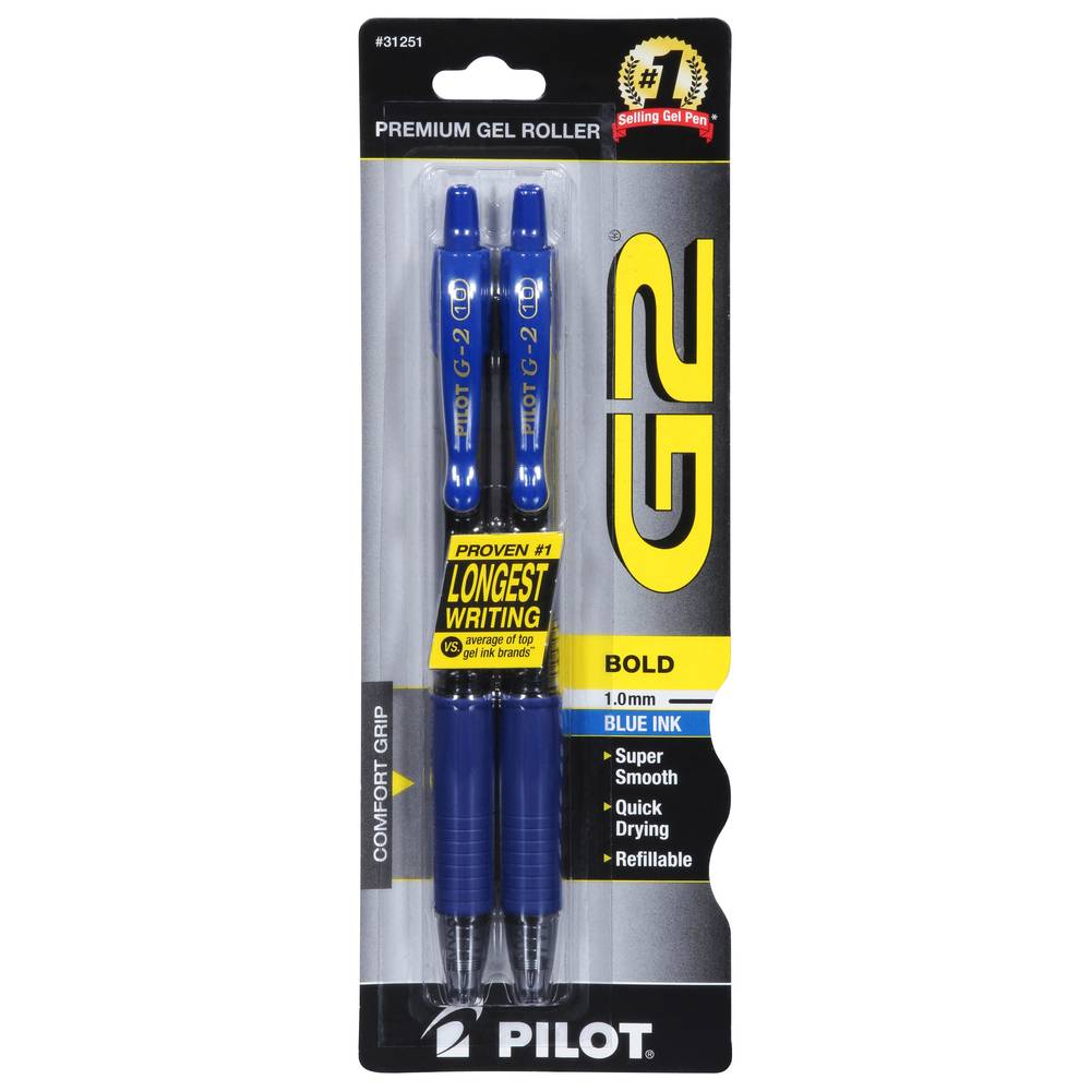 Pilot Premium Bold 1.0 mm Blue Ink Gel Roller Pens