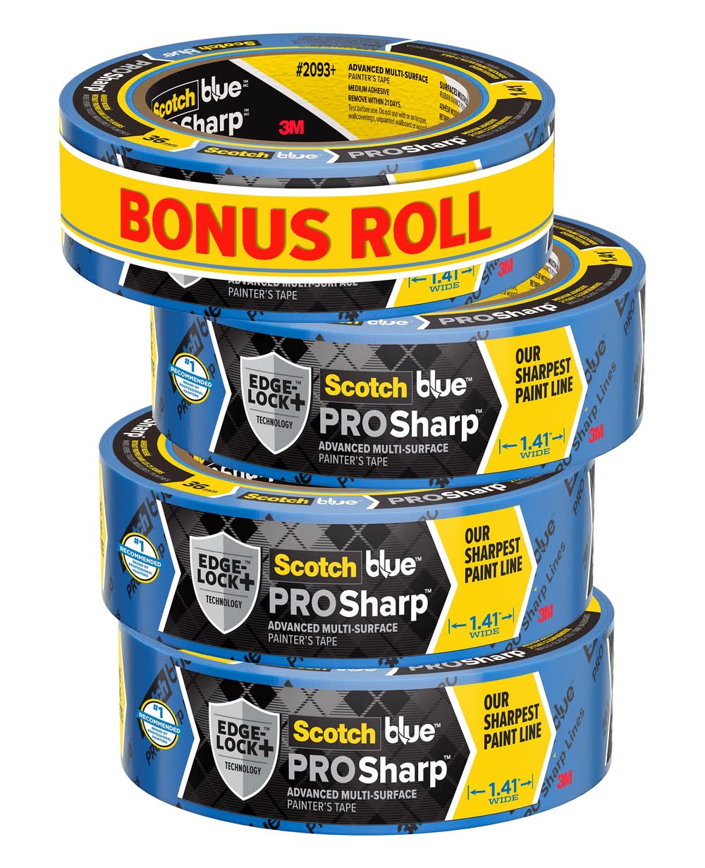ScotchBlue PROSharp Buy 3 Rolls Get 1 Roll Free Bonus 4 -Pack 1.41-in x 60 Yard(s) Painters Tape