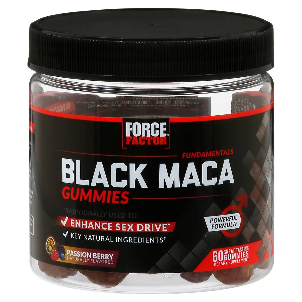 Force Factor Fundamentals Black Maca Dietary Supplements Gummies (passion berry (60 ct)