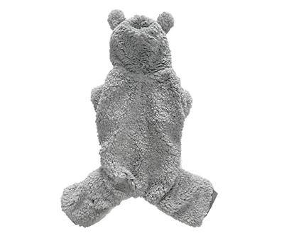 Pet XX-Large Gray Fuzzy Bear Onesie Pajamas