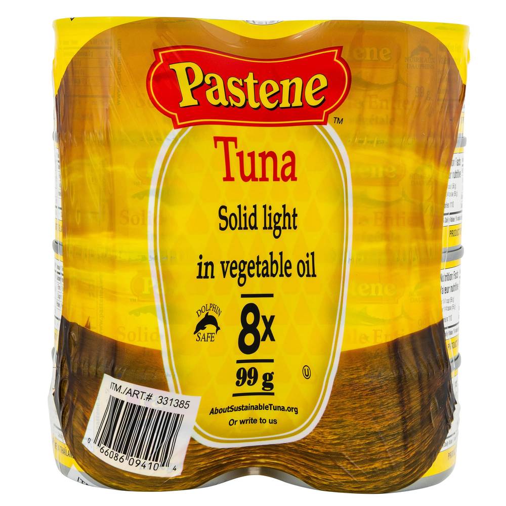Pastene Thon Pâle Entier, 8 X 99 G