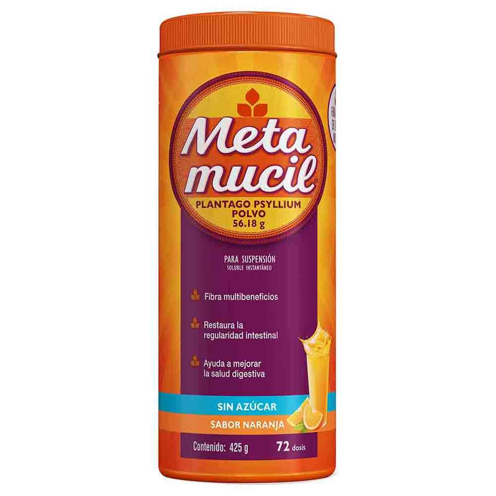 Metamucil fibra multibeneficios sin azúcar sabor naranja (bote 425 g)
