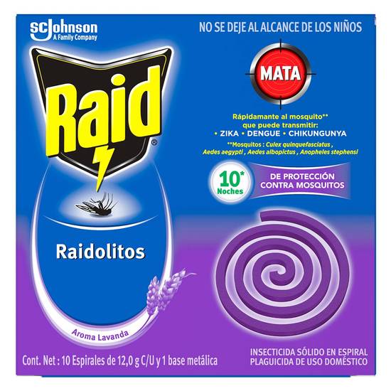Raid raidolitos anti-mosquitos aroma lavanda (caja 12 piezas)