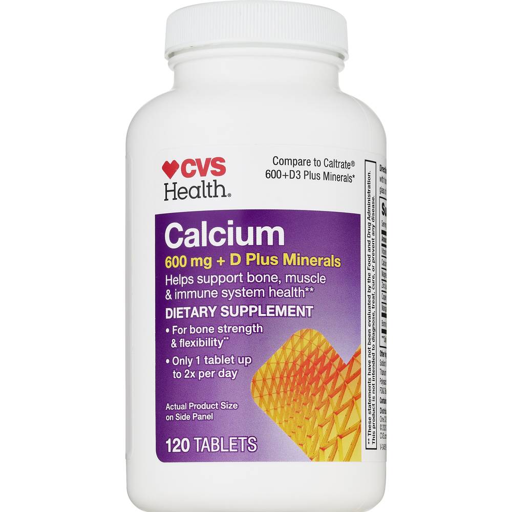 CVS Health Calcium + D And Minerals Tablets, 120 CT